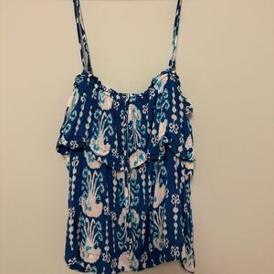 Lilly Pulitzer Blue and White Patterned Top